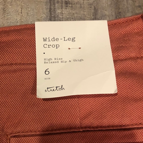 NWT A New Day Coral High Rise Wide Leg Crop Pants - Picture 10 of 11